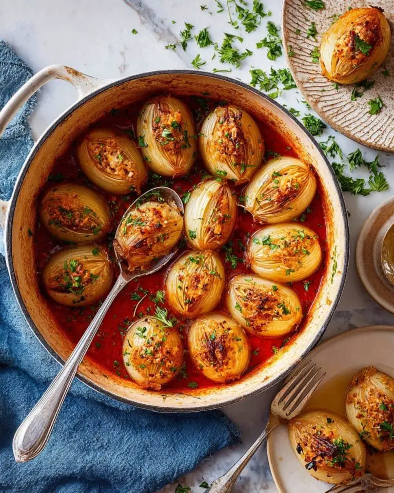 Stuffed Onion Rolls with Spiced Beef, Rice, and Pomegranate Molasses Recipe