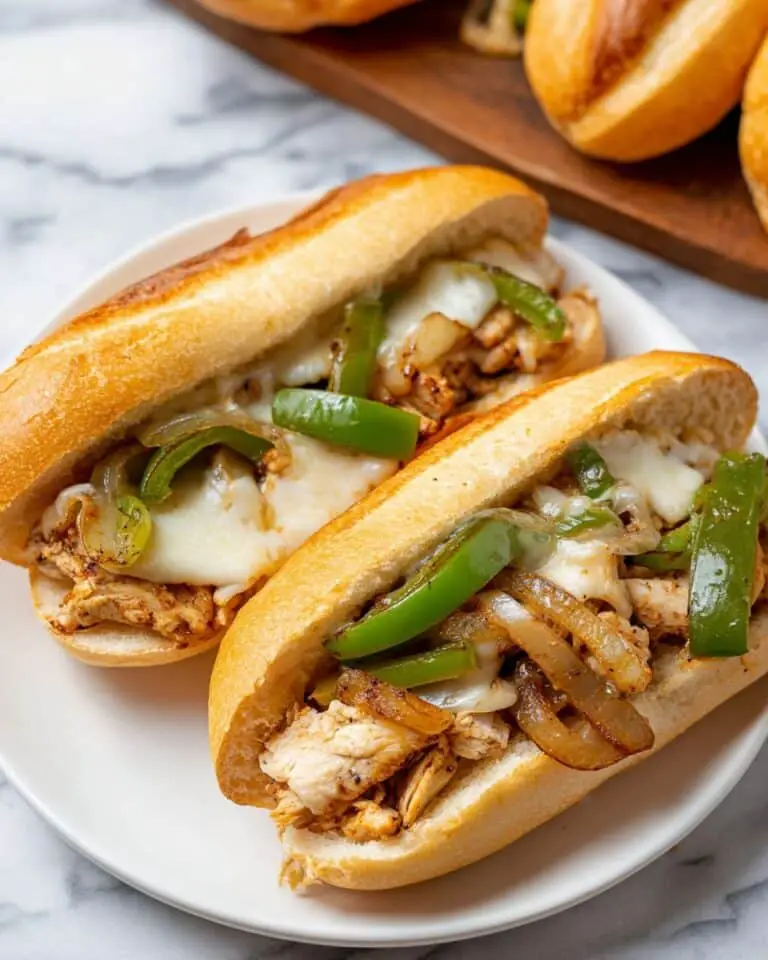 Chicken Cheesesteak Sandwiches with Onions, Peppers, and Provolone Recipe