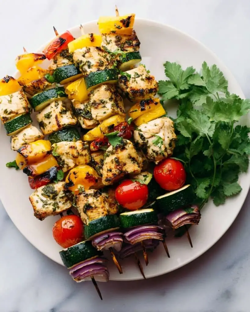 Sweet and Spicy Chicken Mango Kabobs with Sriracha Lime Dipping Sauce Recipe
