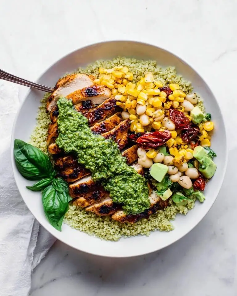 Pesto Chicken with Corn and Bean Salsa Recipe
