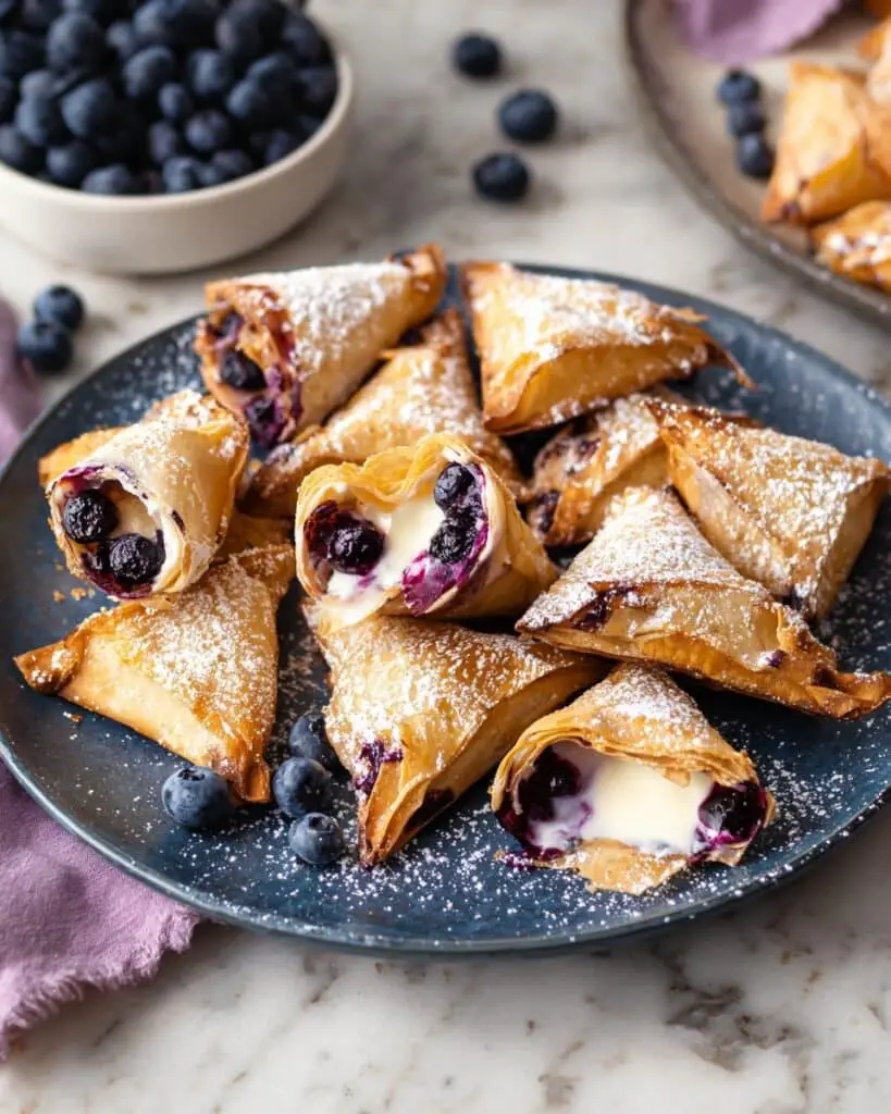 Air Fryer Blueberry Cheesecake Wontons Recipe