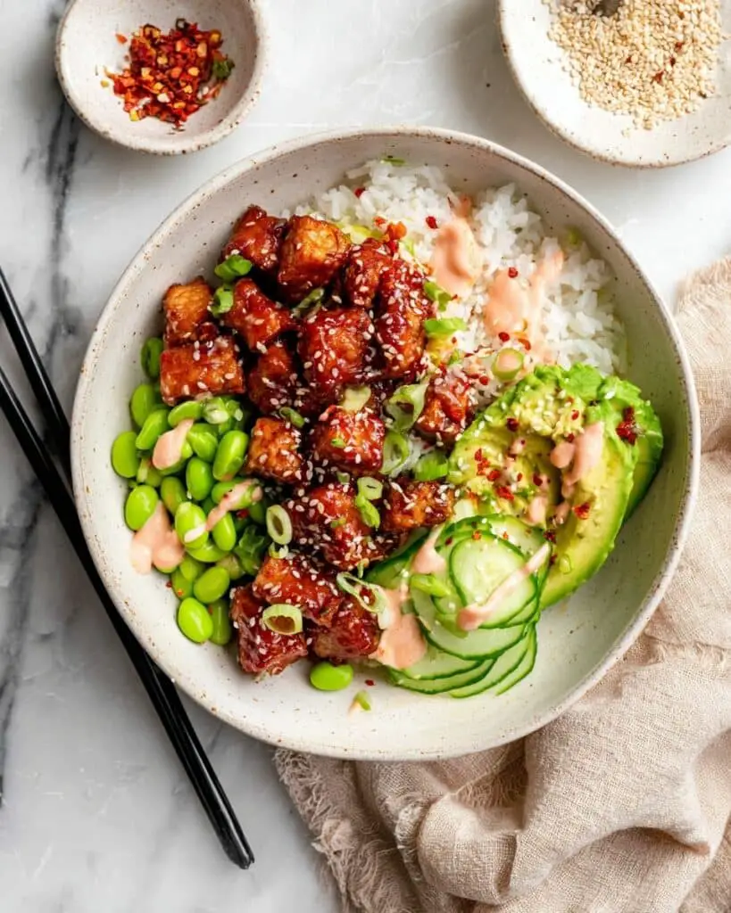 Honey Sriracha Salmon Bowls Recipe