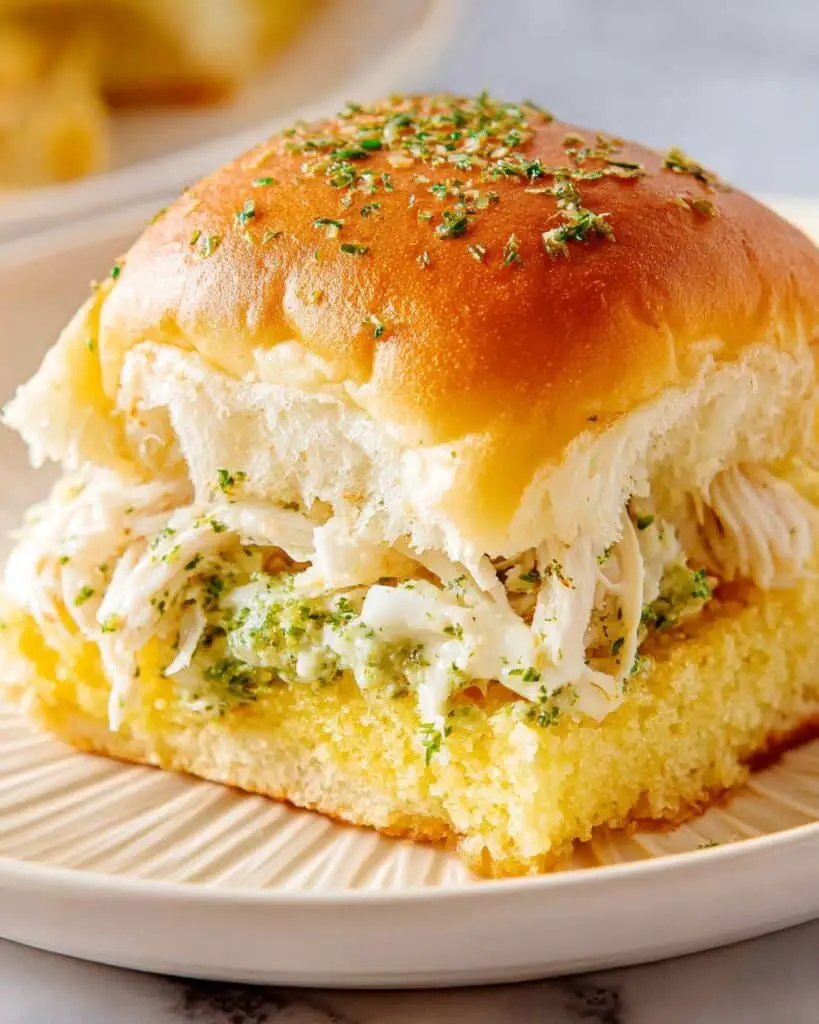 Cheesy Garlic Pesto Chicken Sliders Recipe