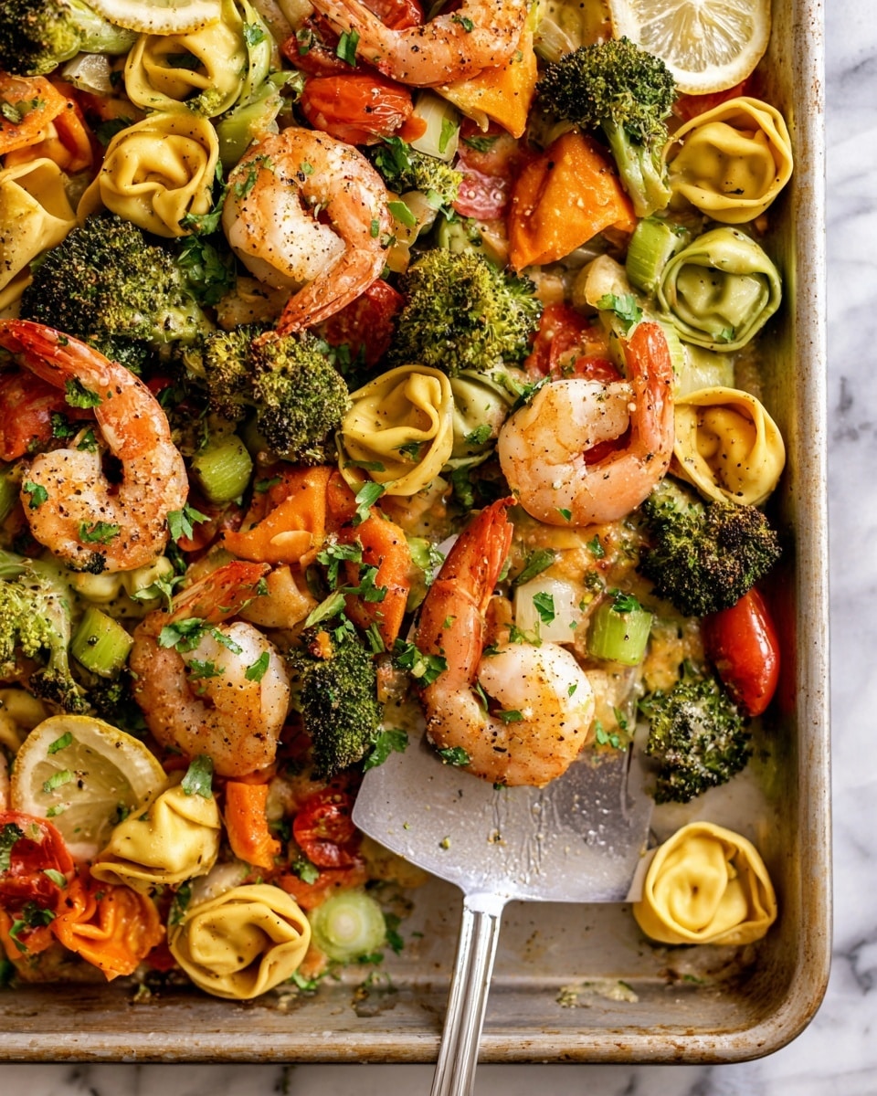 Sheet Pan Shrimp Tortellini & Vegetables Recipe