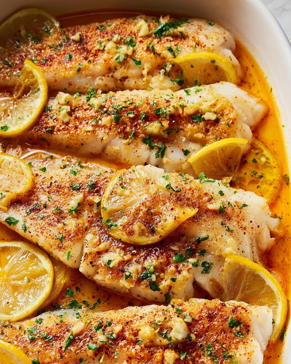 Buttery Baked Tilapia with Garlic and Lemon Recipe
