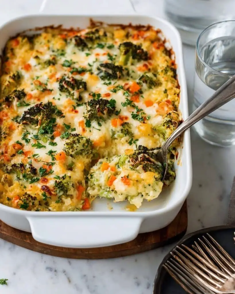Broccoli Quinoa Casserole with Cheesy Greek Yogurt Recipe