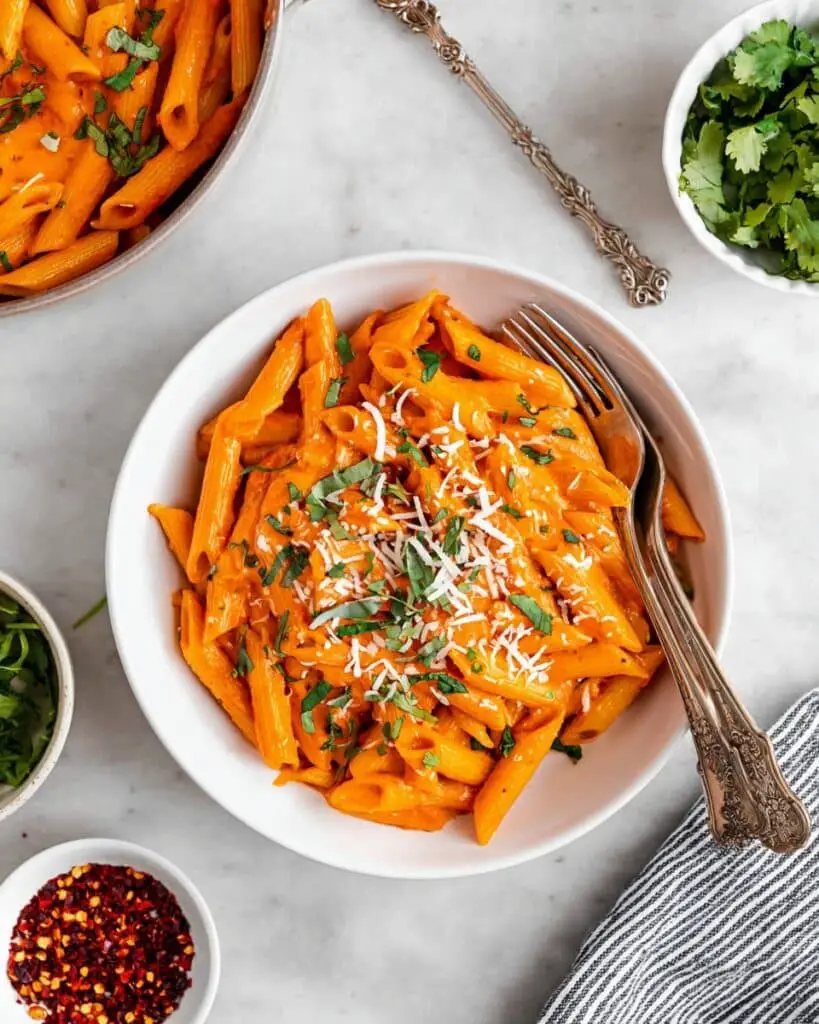 Vegan Roasted Red Pepper Pasta Recipe