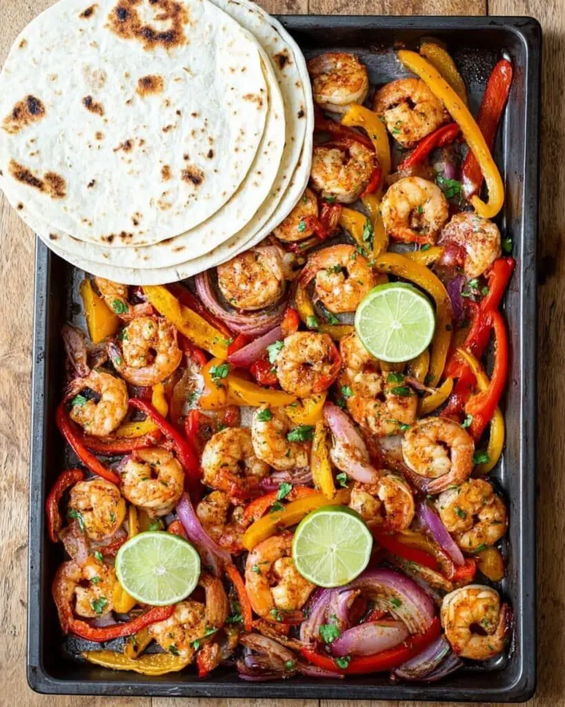 Sheet Pan Shrimp Fajitas Recipe