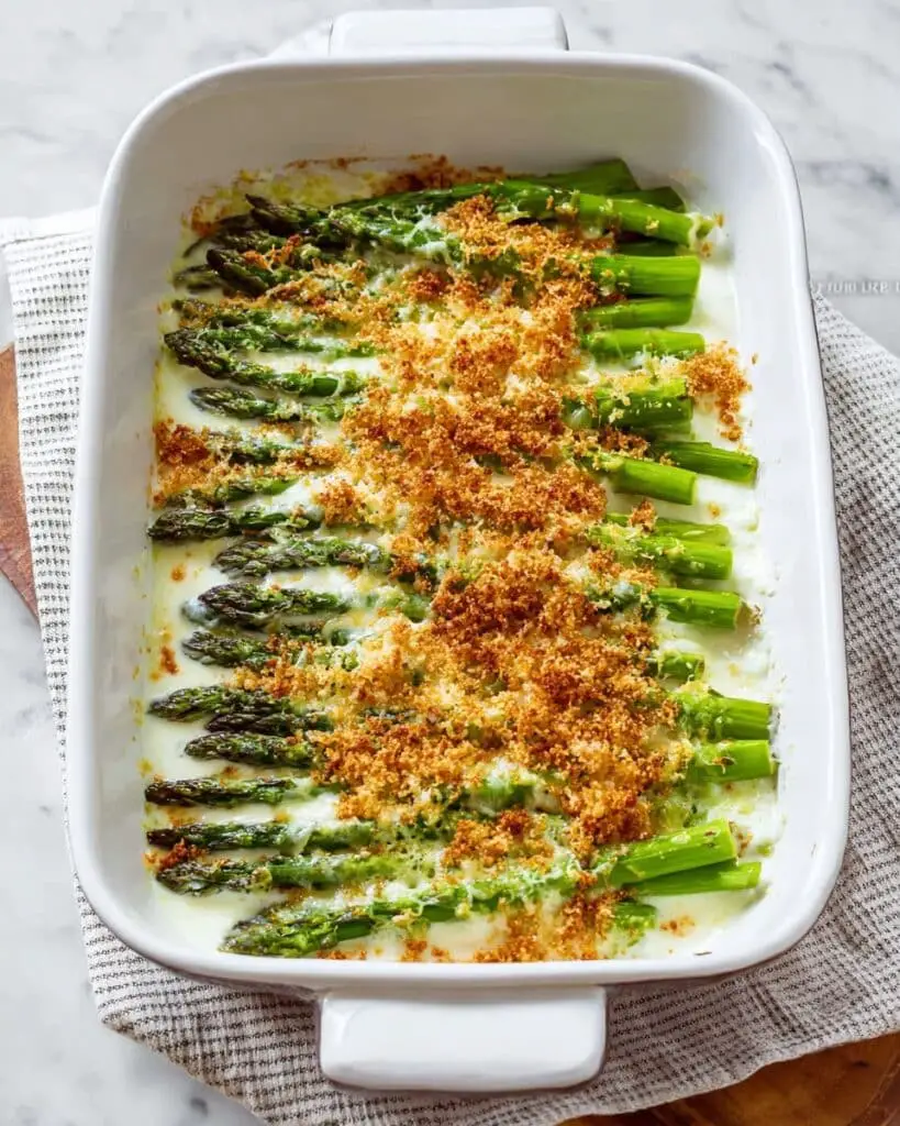Asparagus Casserole with Parmesan and Panko Topping Recipe
