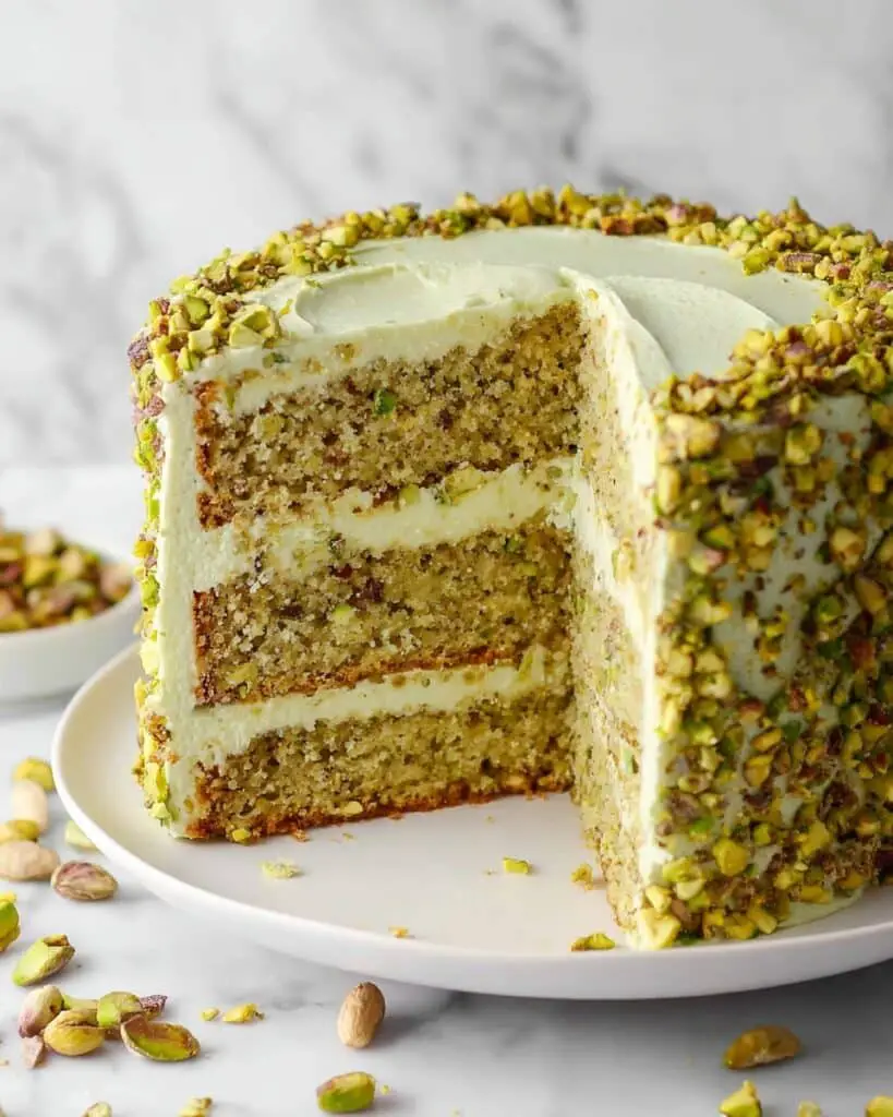 Pistachio Matcha Cake with Vegan Frosting Recipe