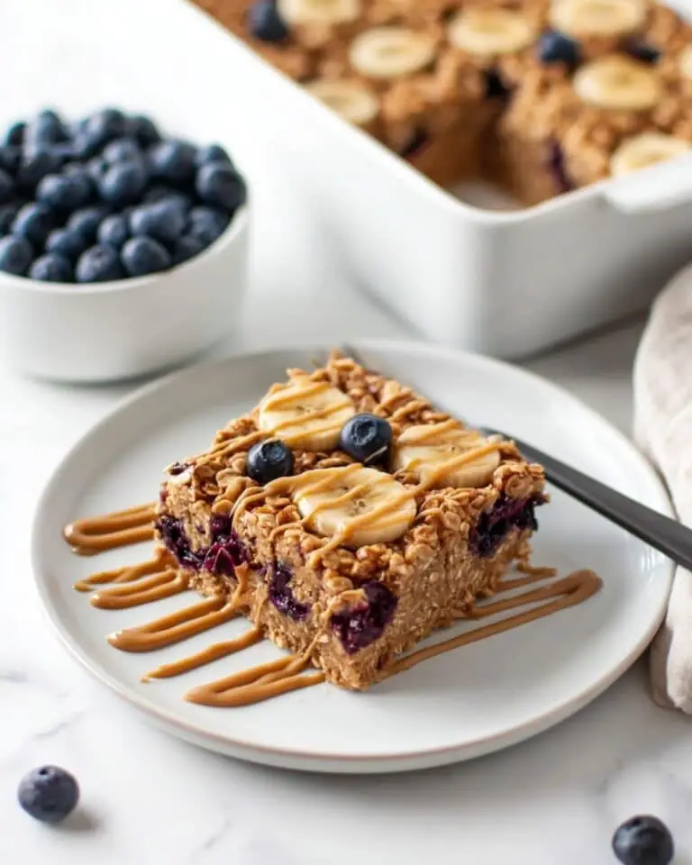 Wholesome Vegan Baked Oatmeal with Applesauce and Blueberries Recipe