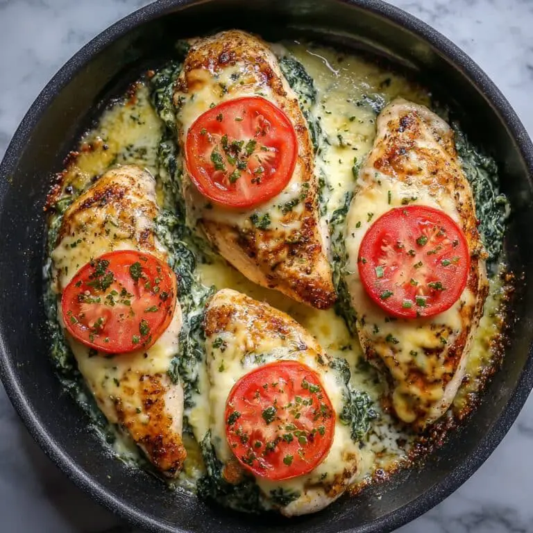 Spinach Stuffed Chicken Breast with Mozzarella and Tomato Recipe