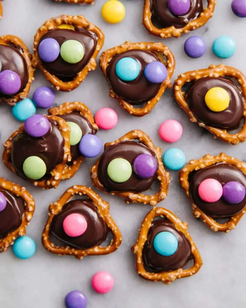 Easter Pretzels with Chocolate and M&M’s Recipe