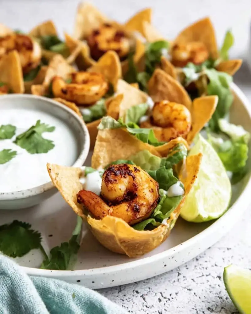 Shrimp Taco Bites with Lime Crema Recipe