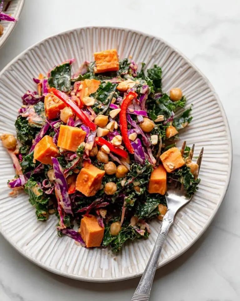 Kale Sweet Potato Salad with Spicy Thai Almond Butter Dressing Recipe