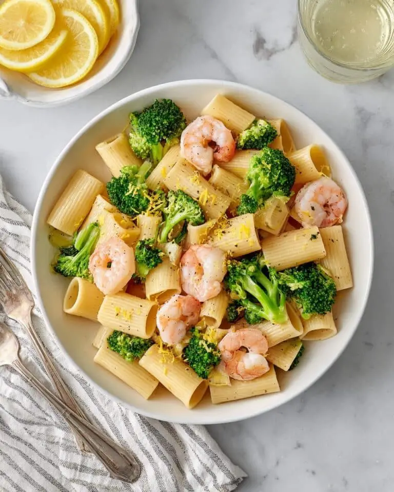 Creamy Lemon and Broccoli Pasta with Shrimp Recipe