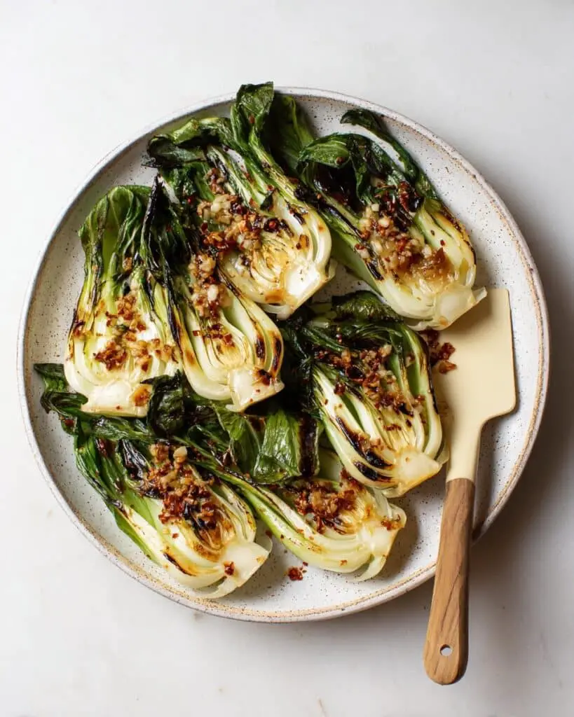 Roasted Bok Choy with Garlic, Ginger, and Sesame Recipe