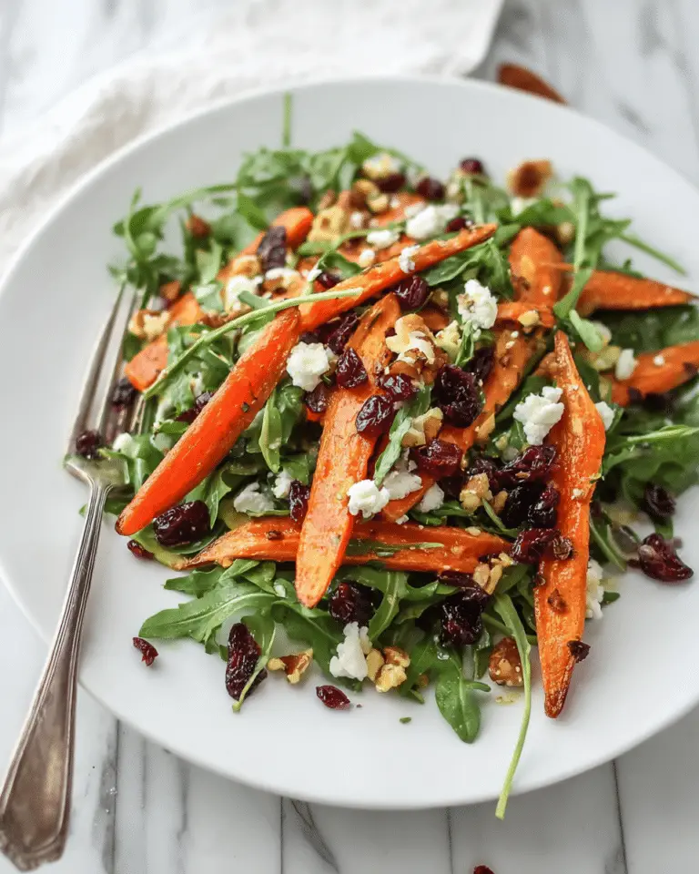 Roasted Carrot Salad with Blue Cheese, Cranberries, and Arugula Recipe