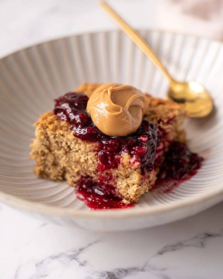 Peanut Butter & Jam Baked Oatmeal Recipe