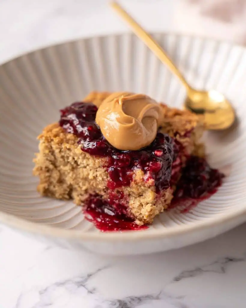 Peanut Butter & Jam Baked Oatmeal Recipe