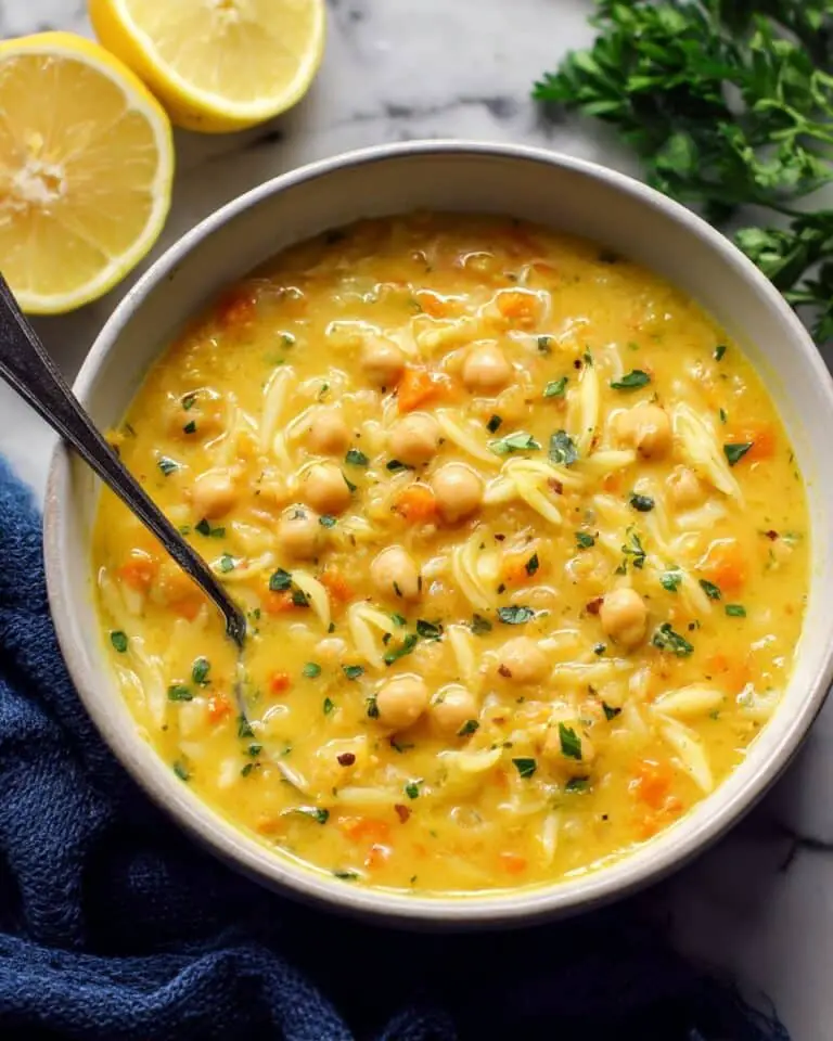 Lemon Chickpea Orzo Soup Recipe