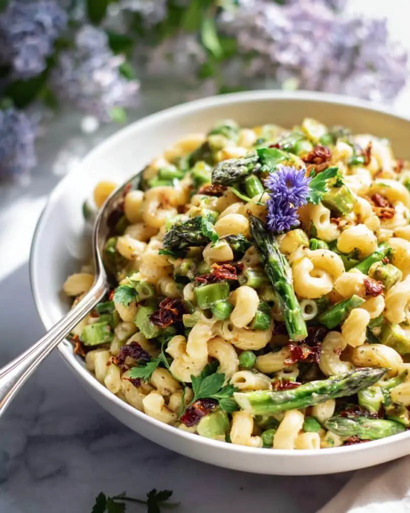 Lemon-Dijon Asparagus and Pea Macaroni Salad Recipe