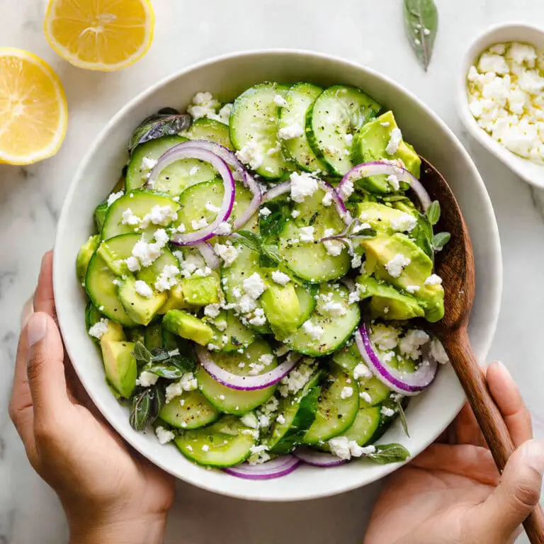 Avocado Cucumber Salad with Feta Recipe