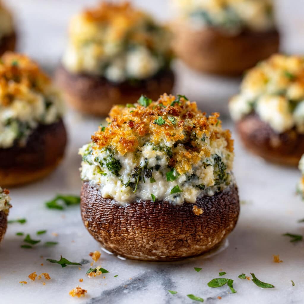 Spinach and Cream Cheese Stuffed Mushrooms Recipe