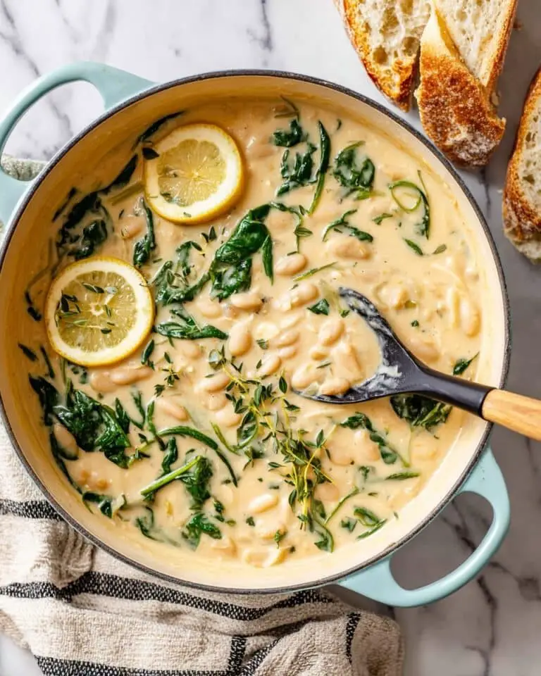 Creamy Butter Beans with Spinach and Miso Recipe