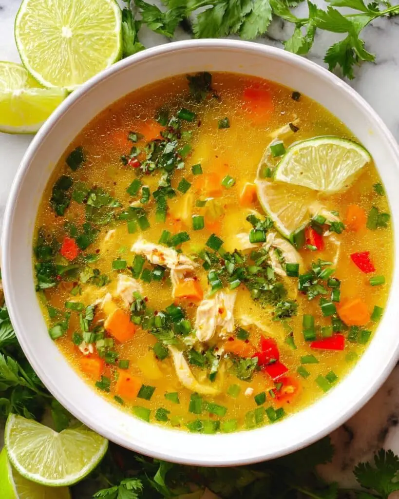 Cilantro Lime Chicken and Rice Soup Recipe