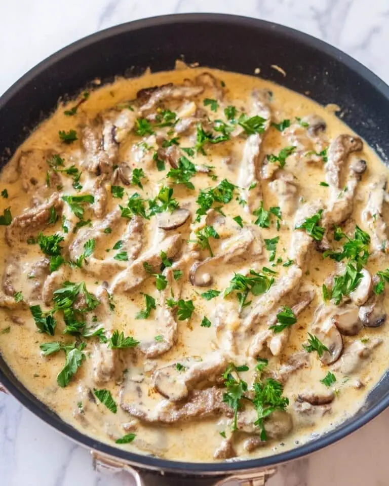 Creamy Beef Stroganoff with Mushrooms and Sour Cream Recipe