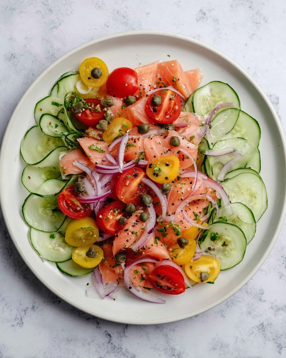 Everything Bagel Smoked Salmon & Cucumber Salad Recipe