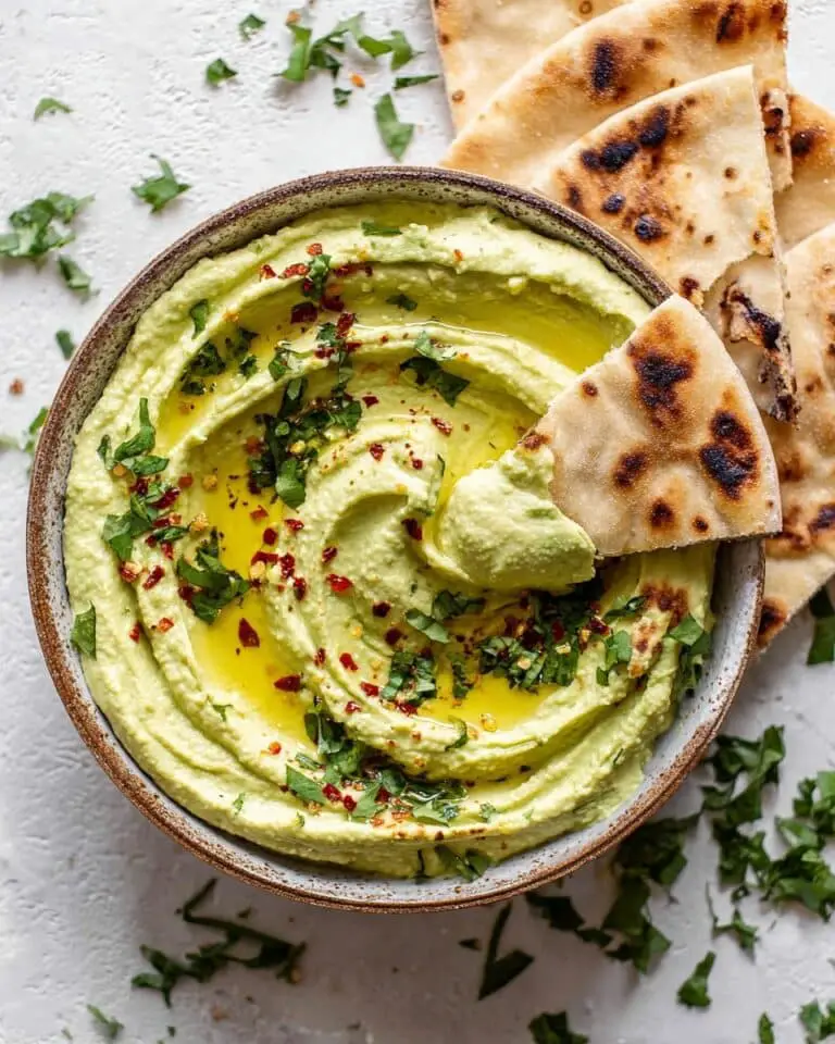 Creamy Avocado Hummus with Lime and Cilantro Recipe