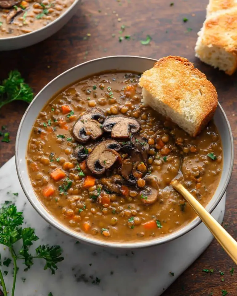 Mushroom Lentil Soup Recipe