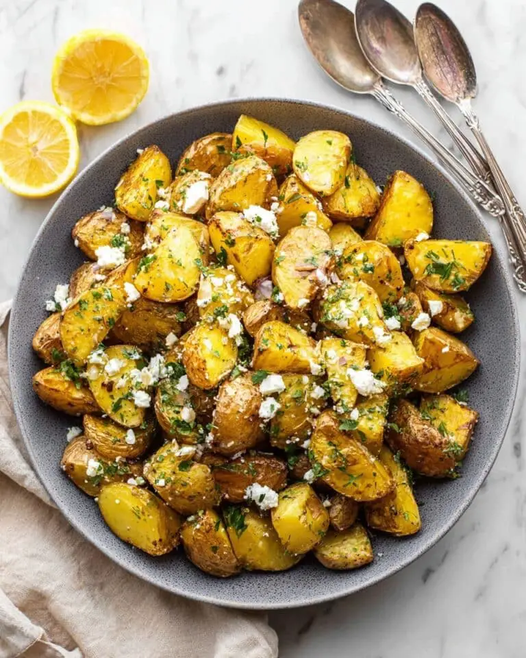 Lemon Roasted Potatoes with Feta and Fresh Herbs Recipe