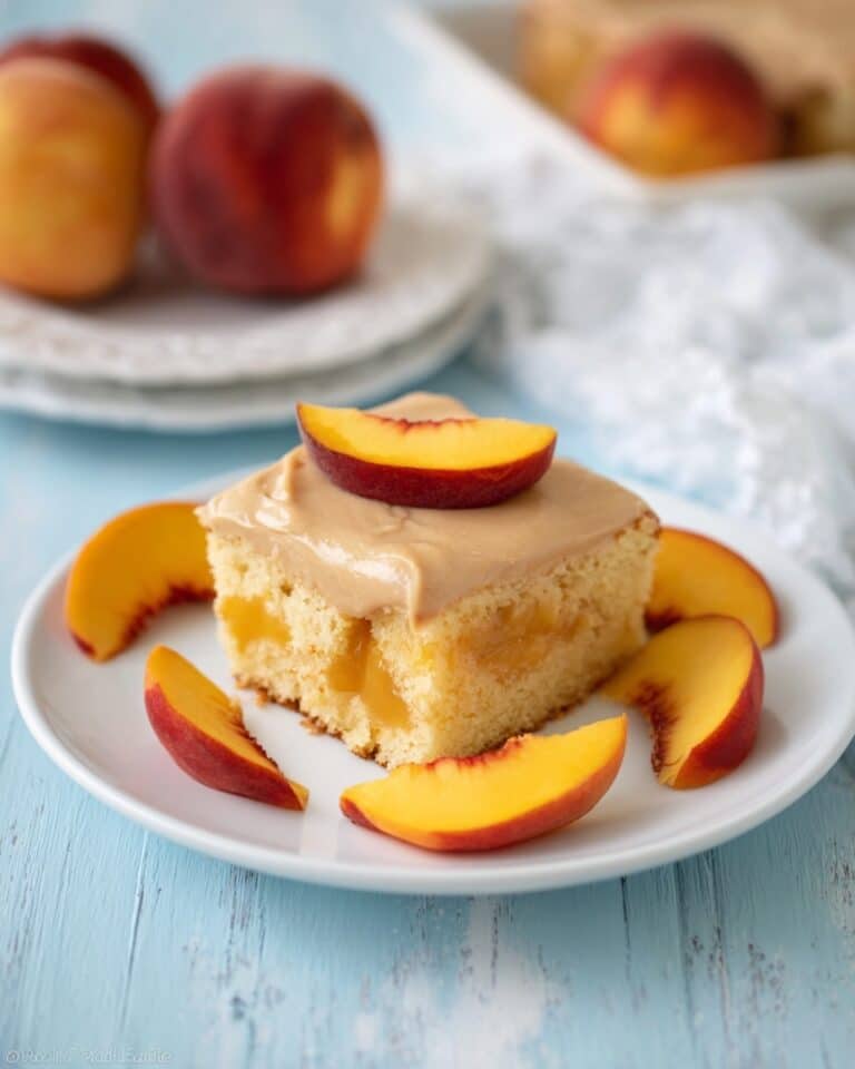 Peach Cake with Brown Sugar Frosting Recipe