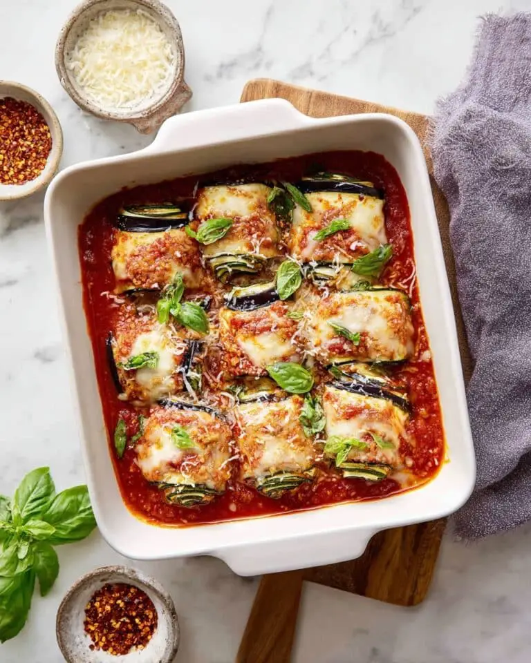 Eggplant Rollatini with Ricotta, Quinoa, and Marinara Recipe