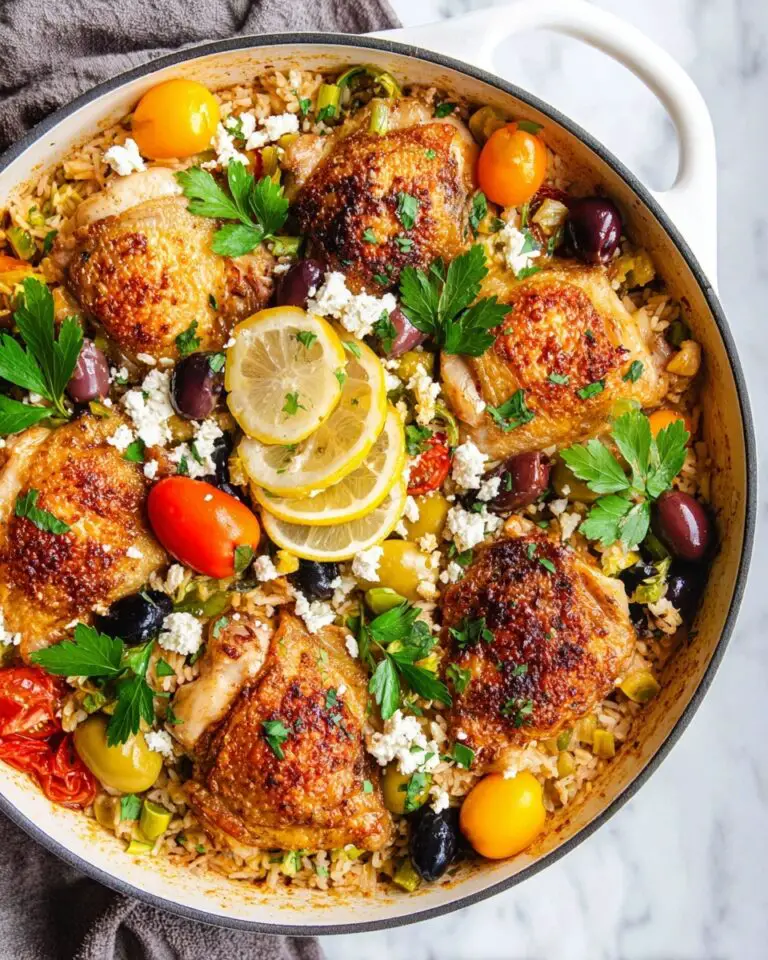 One Pan Greek Chicken and Rice Recipe