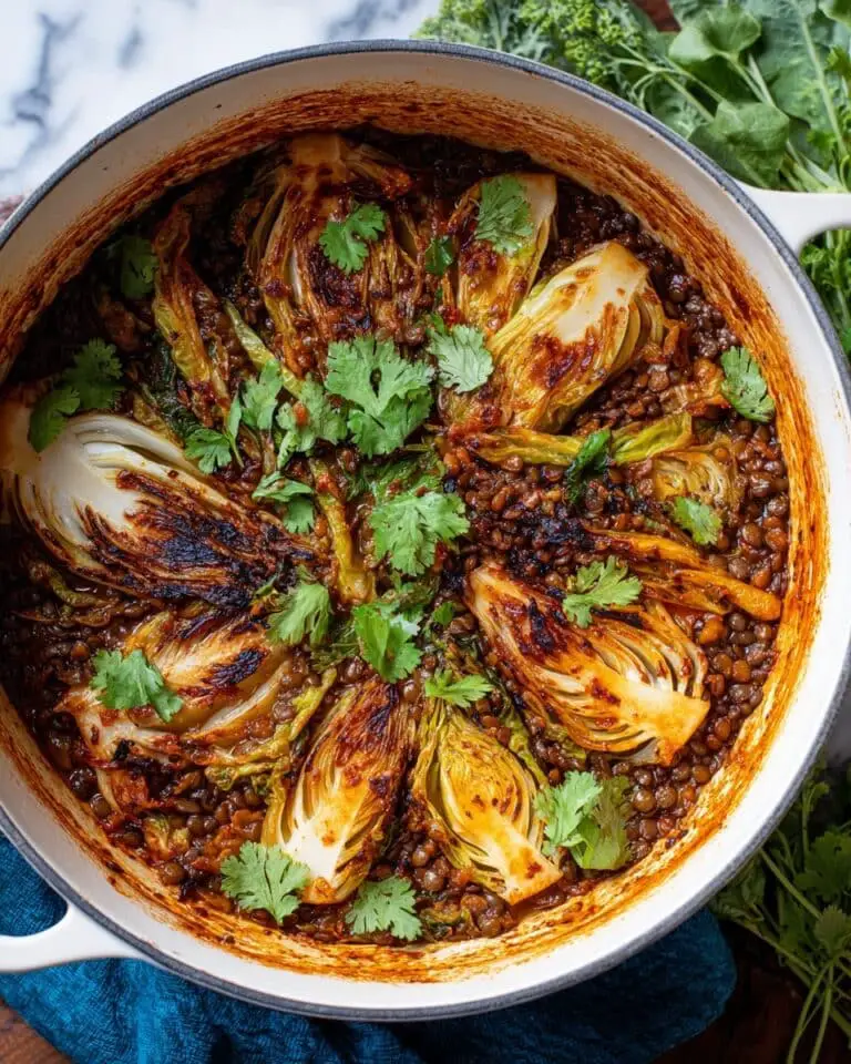 Braised Cabbage and Lentils with Red Curry and Coconut Milk Recipe