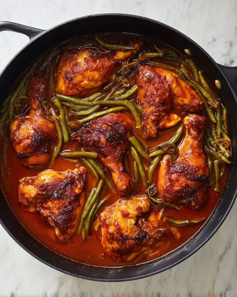 Braised Chicken Drumsticks with Green Beans, Tomato, and Date Syrup Recipe