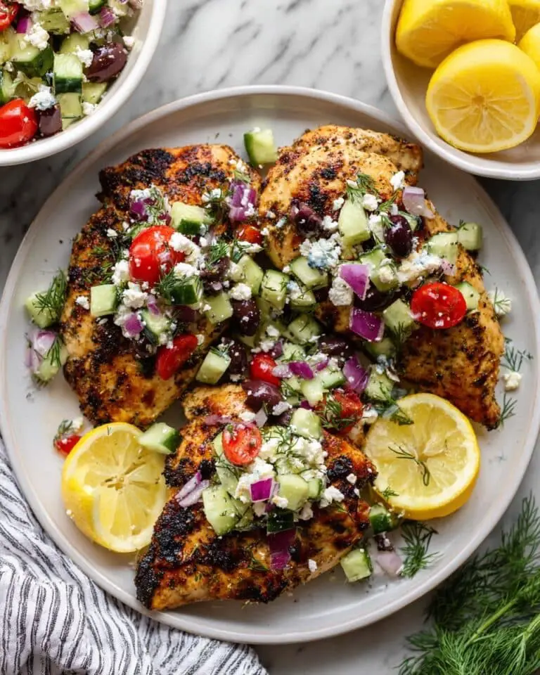 Lemon Oregano Baked Chicken with Mediterranean-Style Salsa Recipe