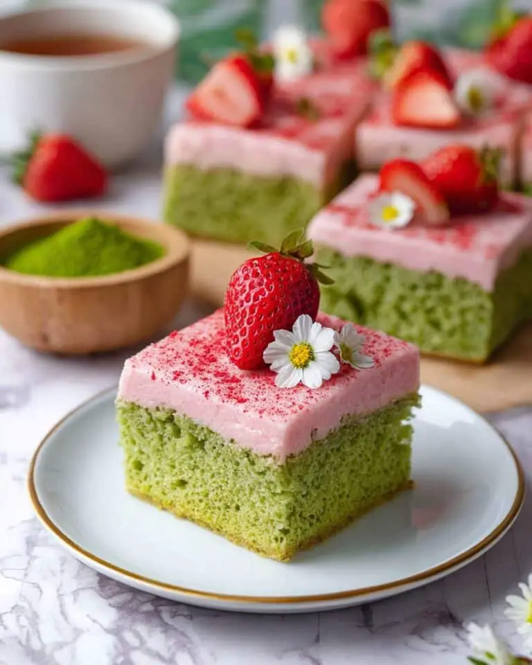 Strawberry Matcha Latte Cake Recipe
