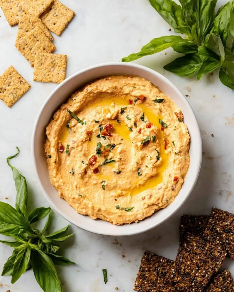 Sun-Dried Tomato and Basil White Bean Dip Recipe