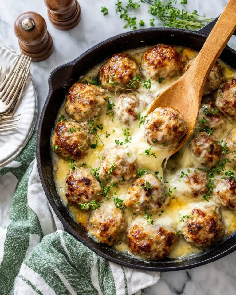 French Onion Meatballs Skillet Recipe