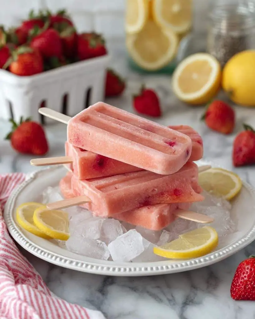 Strawberry Lemonade Popsicles Recipe
