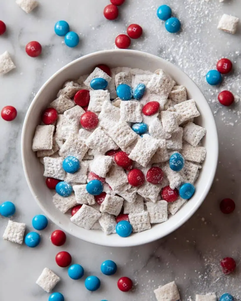 Red White & Blue Puppy Chow Recipe