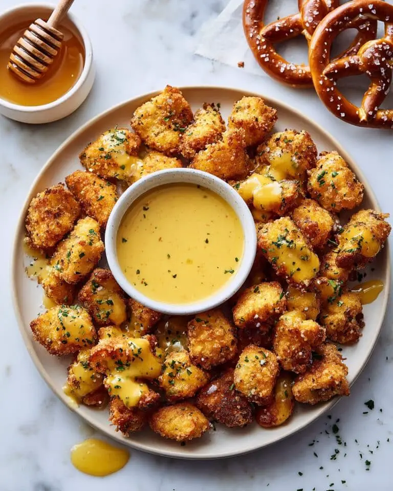 Pretzel Chicken Bites with Honey Mustard Dip Recipe