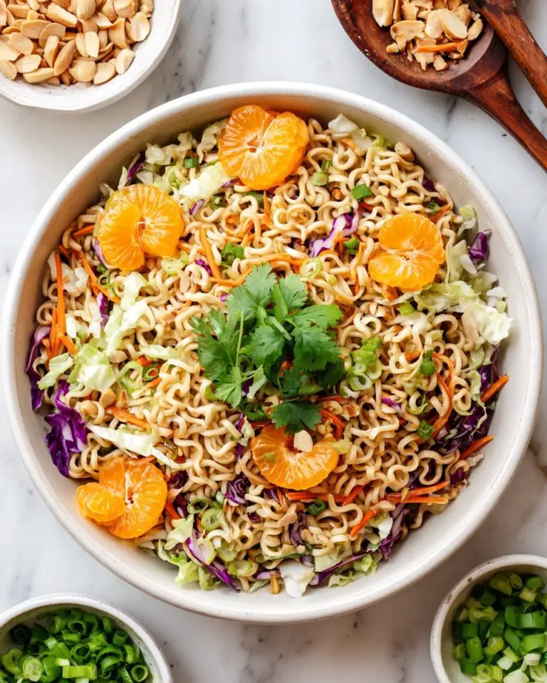 Ramen Salad with Crunchy Noodles and Creamy Dressing Recipe