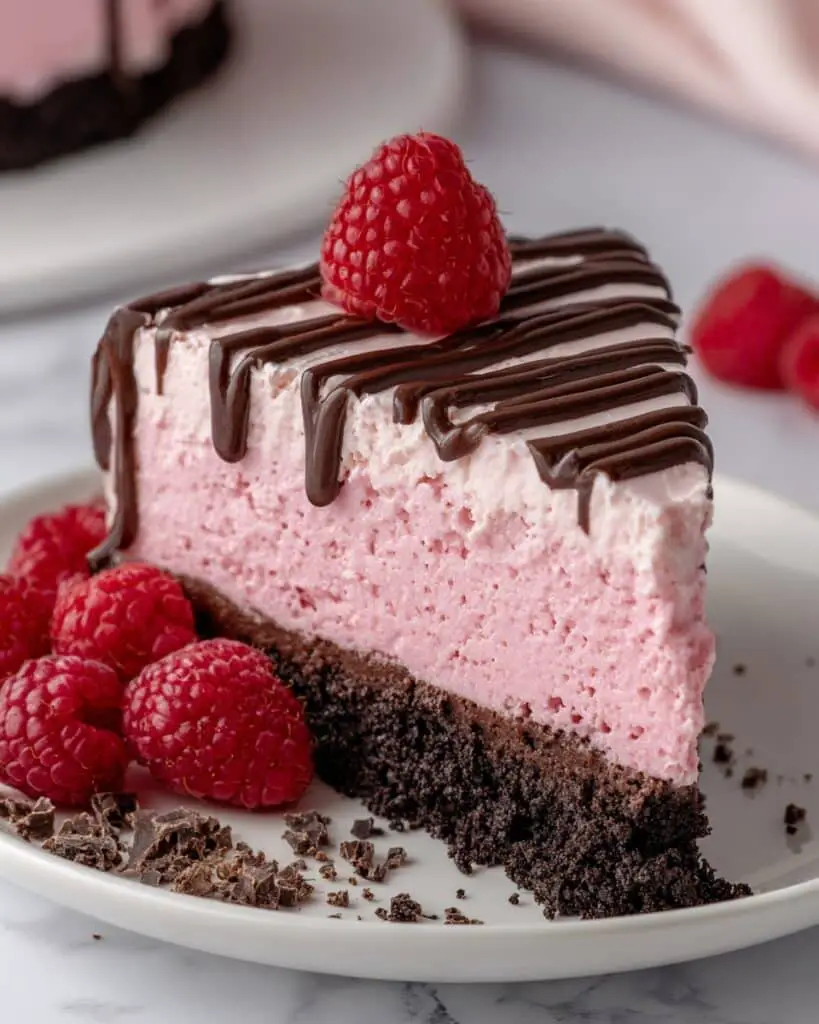 No Bake Frozen Chocolate Raspberry Pie Recipe