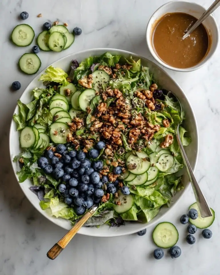 Blueberry Cucumber Salad with Toasted Almonds and Creamy Balsamic Vinaigrette Recipe